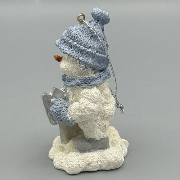 Vtg Encore Group Sleddin Snowman Christmas Ornament 1999 Seaonal Snow Buddies - Picture 5 of 8